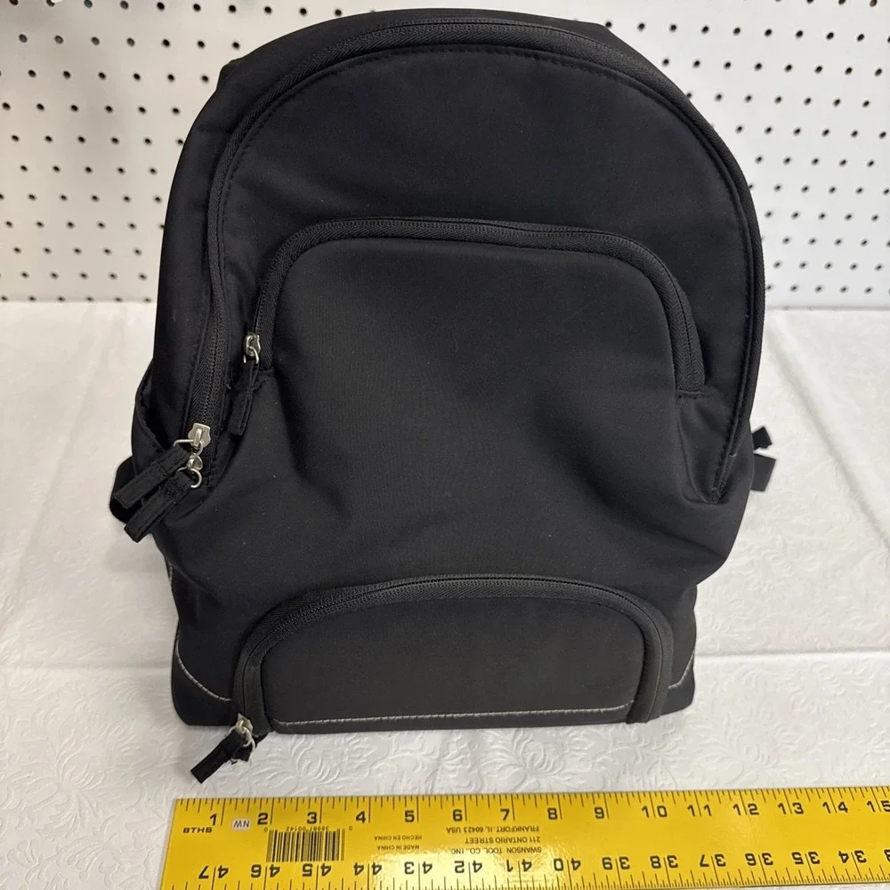 Black Nylon Backpack‎ Small Casual Travel Daypack Multiple Pockets